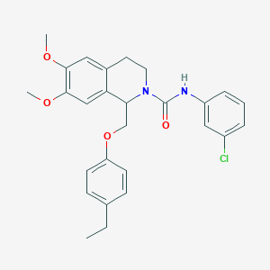 molecular formula C27H29ClN2O4 B3015700 N-(3-chlorophenyl)-1-((4-ethylphenoxy)methyl)-6,7-dimethoxy-3,4-dihydroisoquinoline-2(1H)-carboxamide CAS No. 680604-41-5