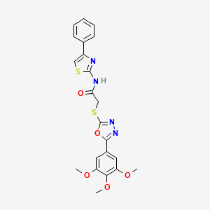 N-(4-phenylthiazol-2-yl)-2-((5-(3,4,5-trimethoxyphenyl)-1,3,4-oxadiazol-2-yl)thio)acetamide