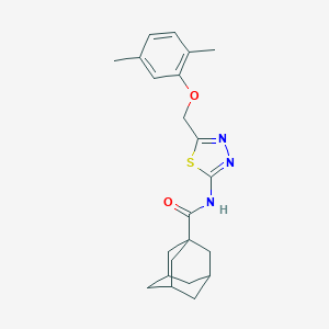 molecular formula C22H27N3O2S B301571 N-{5-[(2,5-dimethylphenoxy)methyl]-1,3,4-thiadiazol-2-yl}-1-adamantanecarboxamide 