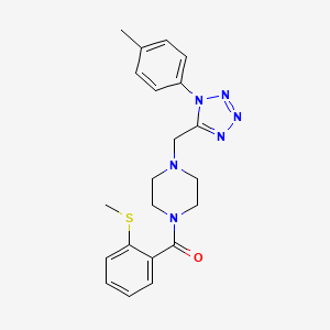 (2-(methylthio)phenyl)(4-((1-(p-tolyl)-1H-tetrazol-5-yl)methyl)piperazin-1-yl)methanone