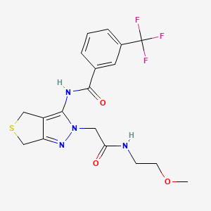 N-(2-(2-((2-methoxyethyl)amino)-2-oxoethyl)-4,6-dihydro-2H-thieno[3,4-c]pyrazol-3-yl)-3-(trifluoromethyl)benzamide