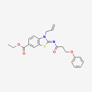 Ethyl 2-(3-phenoxypropanoylimino)-3-prop-2-enyl-1,3-benzothiazole-6-carboxylate