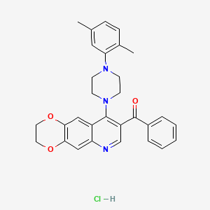 1-{8-benzoyl-2H,3H-[1,4]dioxino[2,3-g]quinolin-9-yl}-4-(2,5-dimethylphenyl)piperazine hydrochloride