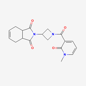 molecular formula C18H19N3O4 B3015728 2-(1-(1-methyl-2-oxo-1,2-dihydropyridine-3-carbonyl)azetidin-3-yl)-3a,4,7,7a-tetrahydro-1H-isoindole-1,3(2H)-dione CAS No. 1903338-34-0