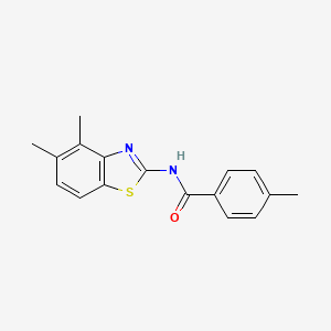 molecular formula C17H16N2OS B3015738 N-(4,5-二甲基-1,3-苯并噻唑-2-基)-4-甲基苯甲酰胺 CAS No. 940368-20-7