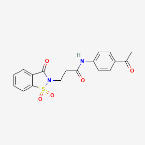 N-(4-acetylphenyl)-3-(1,1,3-trioxo-1,2-benzothiazol-2-yl)propanamide