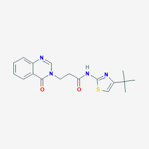 molecular formula C18H20N4O2S B301575 N-(4-tert-butyl-1,3-thiazol-2-yl)-3-(4-oxoquinazolin-3(4H)-yl)propanamide 
