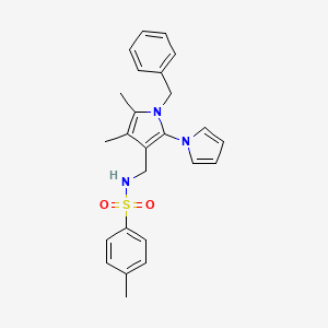 molecular formula C25H27N3O2S B3015751 N-[(1-benzyl-4,5-dimethyl-2-pyrrol-1-ylpyrrol-3-yl)methyl]-4-methylbenzenesulfonamide CAS No. 478077-18-8