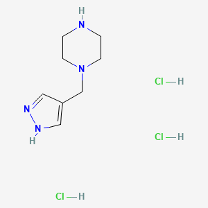 1-[(1H-pyrazol-4-yl)methyl]piperazine trihydrochloride
