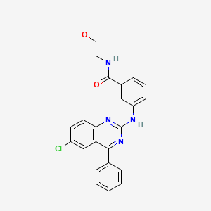 3-[(6-chloro-4-phenylquinazolin-2-yl)amino]-N-(2-methoxyethyl)benzamide