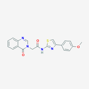 molecular formula C20H16N4O3S B301577 N-[4-(4-methoxyphenyl)-1,3-thiazol-2-yl]-2-(4-oxoquinazolin-3(4H)-yl)acetamide 