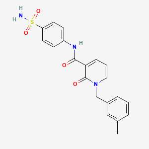 molecular formula C20H19N3O4S B3015786 1-(3-甲基苄基)-2-氧代-N-(4-磺酰胺基苯基)-1,2-二氢吡啶-3-甲酰胺 CAS No. 899947-91-2