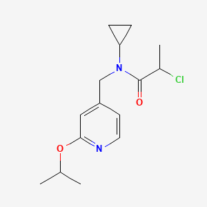 molecular formula C15H21ClN2O2 B3015789 2-Chloro-N-cyclopropyl-N-[(2-propan-2-yloxypyridin-4-yl)methyl]propanamide CAS No. 2411239-73-9