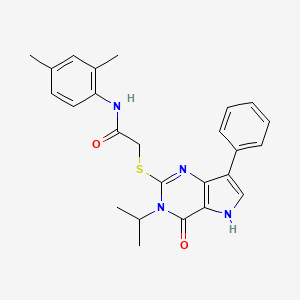molecular formula C25H26N4O2S B3015794 N-(2,4-dimethylphenyl)-2-((3-isopropyl-4-oxo-7-phenyl-4,5-dihydro-3H-pyrrolo[3,2-d]pyrimidin-2-yl)thio)acetamide CAS No. 2034485-16-8