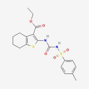 molecular formula C19H22N2O5S2 B3015801 Ethyl 2-(p-tolylsulfonylcarbamoylamino)-4,5,6,7-tetrahydrobenzothiophene-3-carboxylate CAS No. 799820-56-7