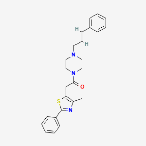 molecular formula C25H27N3OS B3015802 (E)-1-(4-肉桂酰基哌嗪-1-基)-2-(4-甲基-2-苯基噻唑-5-基)乙酮 CAS No. 1251711-16-6