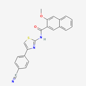 molecular formula C22H15N3O2S B3015803 N-[4-(4-氰基苯基)-1,3-噻唑-2-基]-3-甲氧基萘-2-甲酰胺 CAS No. 307338-83-6