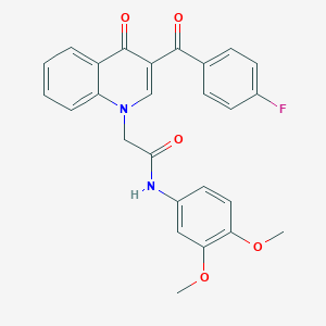 molecular formula C26H21FN2O5 B3015811 N-(3,4-dimethoxyphenyl)-2-(3-(4-fluorobenzoyl)-4-oxoquinolin-1(4H)-yl)acetamide CAS No. 895651-96-4