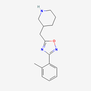 molecular formula C15H19N3O B3015815 5-(Piperidin-3-ylmethyl)-3-(o-tolyl)-1,2,4-oxadiazole CAS No. 1490752-44-7