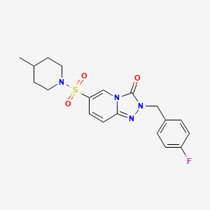 molecular formula C19H21FN4O3S B3015818 2-(4-氟苄基)-6-((4-甲基哌啶-1-基)磺酰基)-[1,2,4]三唑并[4,3-a]吡啶-3(2H)-酮 CAS No. 1251640-16-0