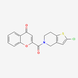 molecular formula C17H12ClNO3S B3015819 2-(2-氯-4,5,6,7-四氢噻吩并[3,2-c]吡啶-5-羰基)-4H-色满-4-酮 CAS No. 2034416-66-3