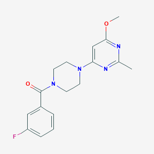 molecular formula C17H19FN4O2 B3015820 (3-氟苯基)(4-(6-甲氧基-2-甲基嘧啶-4-基)哌嗪-1-基)甲酮 CAS No. 946371-29-5