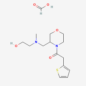 molecular formula C15H24N2O5S B3015822 1-(3-(((2-Hydroxyethyl)(methyl)amino)methyl)morpholino)-2-(thiophen-2-yl)ethanone formate CAS No. 1421523-35-4