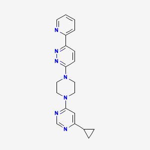 molecular formula C20H21N7 B3015827 3-[4-(6-Cyclopropylpyrimidin-4-yl)piperazin-1-yl]-6-pyridin-2-ylpyridazine CAS No. 2380079-47-8