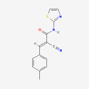 molecular formula C14H11N3OS B3015829 (2E)-2-cyano-3-(4-methylphenyl)-N-(1,3-thiazol-2-yl)prop-2-enamide CAS No. 667413-51-6