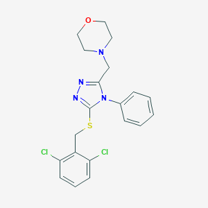 molecular formula C20H20Cl2N4OS B301583 2,6-dichlorobenzyl 5-(4-morpholinylmethyl)-4-phenyl-4H-1,2,4-triazol-3-yl sulfide 