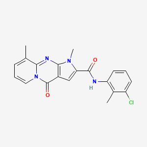 molecular formula C20H17ClN4O2 B3015831 N-(3-chloro-2-methylphenyl)-1,9-dimethyl-4-oxo-1,4-dihydropyrido[1,2-a]pyrrolo[2,3-d]pyrimidine-2-carboxamide CAS No. 864855-70-9