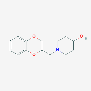 molecular formula C14H19NO3 B3015832 1-((2,3-Dihydrobenzo[b][1,4]dioxin-2-yl)methyl)piperidin-4-ol CAS No. 1353985-43-9