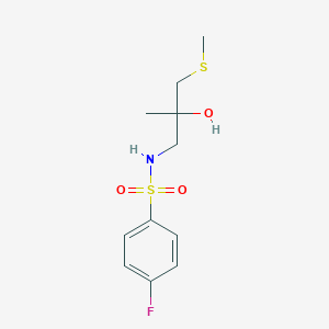 molecular formula C11H16FNO3S2 B3015833 4-fluoro-N-(2-hydroxy-2-methyl-3-(methylthio)propyl)benzenesulfonamide CAS No. 1396806-08-8