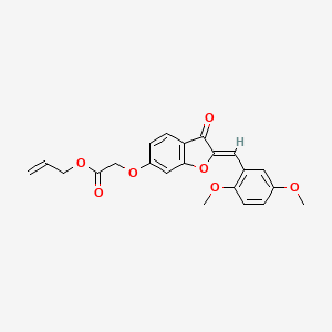 molecular formula C22H20O7 B3015840 (Z)-烯丙基 2-((2-(2,5-二甲氧基亚苄基)-3-氧代-2,3-二氢苯并呋喃-6-基)氧基)乙酸酯 CAS No. 858764-46-2
