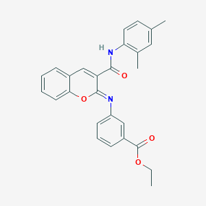 molecular formula C27H24N2O4 B3015842 ethyl 3-({(2Z)-3-[(2,4-dimethylphenyl)carbamoyl]-2H-chromen-2-ylidene}amino)benzoate CAS No. 1327187-44-9
