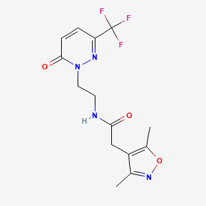 2-(3,5-Dimethyl-1,2-oxazol-4-yl)-N-[2-[6-oxo-3-(trifluoromethyl)pyridazin-1-yl]ethyl]acetamide