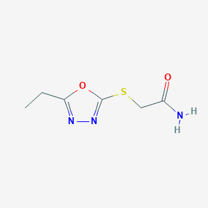 molecular formula C6H9N3O2S B301585 2-[(5-Ethyl-1,3,4-oxadiazol-2-yl)sulfanyl]acetamide 