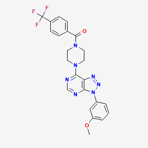 molecular formula C23H20F3N7O2 B3015850 (4-(3-(3-methoxyphenyl)-3H-[1,2,3]triazolo[4,5-d]pyrimidin-7-yl)piperazin-1-yl)(4-(trifluoromethyl)phenyl)methanone CAS No. 920415-47-0