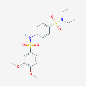 molecular formula C18H24N2O6S2 B301586 N-[4-(diethylsulfamoyl)phenyl]-3,4-dimethoxybenzenesulfonamide 
