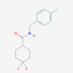 molecular formula C15H19F2NO B3015862 4,4-Difluoro-N-[(4-methylphenyl)methyl]cyclohexane-1-carboxamide CAS No. 2327310-88-1