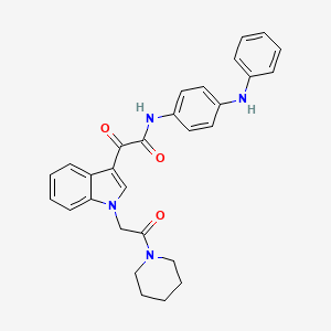 molecular formula C29H28N4O3 B3015872 N-(4-anilinophenyl)-2-oxo-2-[1-(2-oxo-2-piperidin-1-ylethyl)indol-3-yl]acetamide CAS No. 872862-36-7
