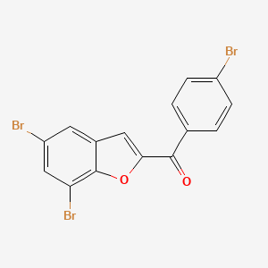 molecular formula C15H7Br3O2 B3015876 (4-Bromophenyl)(5,7-dibromo-1-benzofuran-2-yl)methanone CAS No. 83806-75-1