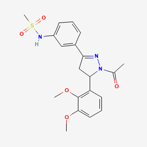 B3015877 N-(3-(1-acetyl-5-(2,3-dimethoxyphenyl)-4,5-dihydro-1H-pyrazol-3-yl)phenyl)methanesulfonamide CAS No. 797775-01-0