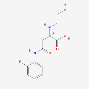 molecular formula C12H15FN2O4 B3015879 4-((2-Fluorophenyl)amino)-2-((2-hydroxyethyl)amino)-4-oxobutanoic acid CAS No. 1098630-72-8