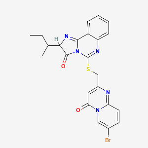 molecular formula C23H20BrN5O2S B3015880 5-[(7-bromo-4-oxopyrido[1,2-a]pyrimidin-2-yl)methylsulfanyl]-2-butan-2-yl-2H-imidazo[1,2-c]quinazolin-3-one CAS No. 958613-51-9