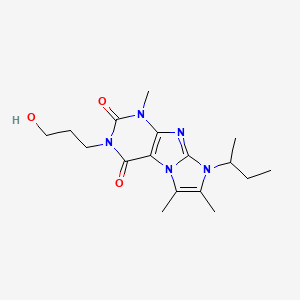 B3015894 8-(sec-butyl)-3-(3-hydroxypropyl)-1,6,7-trimethyl-1H-imidazo[2,1-f]purine-2,4(3H,8H)-dione CAS No. 915928-81-3