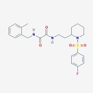 molecular formula C23H28FN3O4S B3015896 N1-(2-(1-((4-氟苯基)磺酰基)哌啶-2-基)乙基)-N2-(2-甲基苄基)草酰胺 CAS No. 898445-31-3