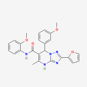 molecular formula C25H23N5O4 B3015905 2-(furan-2-yl)-N-(2-methoxyphenyl)-7-(3-methoxyphenyl)-5-methyl-4,7-dihydro-[1,2,4]triazolo[1,5-a]pyrimidine-6-carboxamide CAS No. 540504-95-8