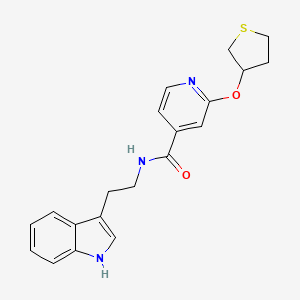 B3015911 N-(2-(1H-indol-3-yl)ethyl)-2-((tetrahydrothiophen-3-yl)oxy)isonicotinamide CAS No. 2034620-86-3