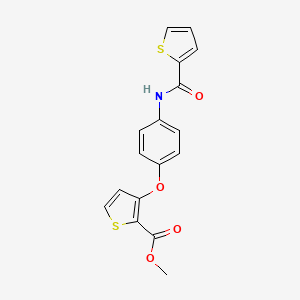molecular formula C17H13NO4S2 B3015916 Methyl 3-{4-[(2-thienylcarbonyl)amino]phenoxy}-2-thiophenecarboxylate CAS No. 900019-29-6